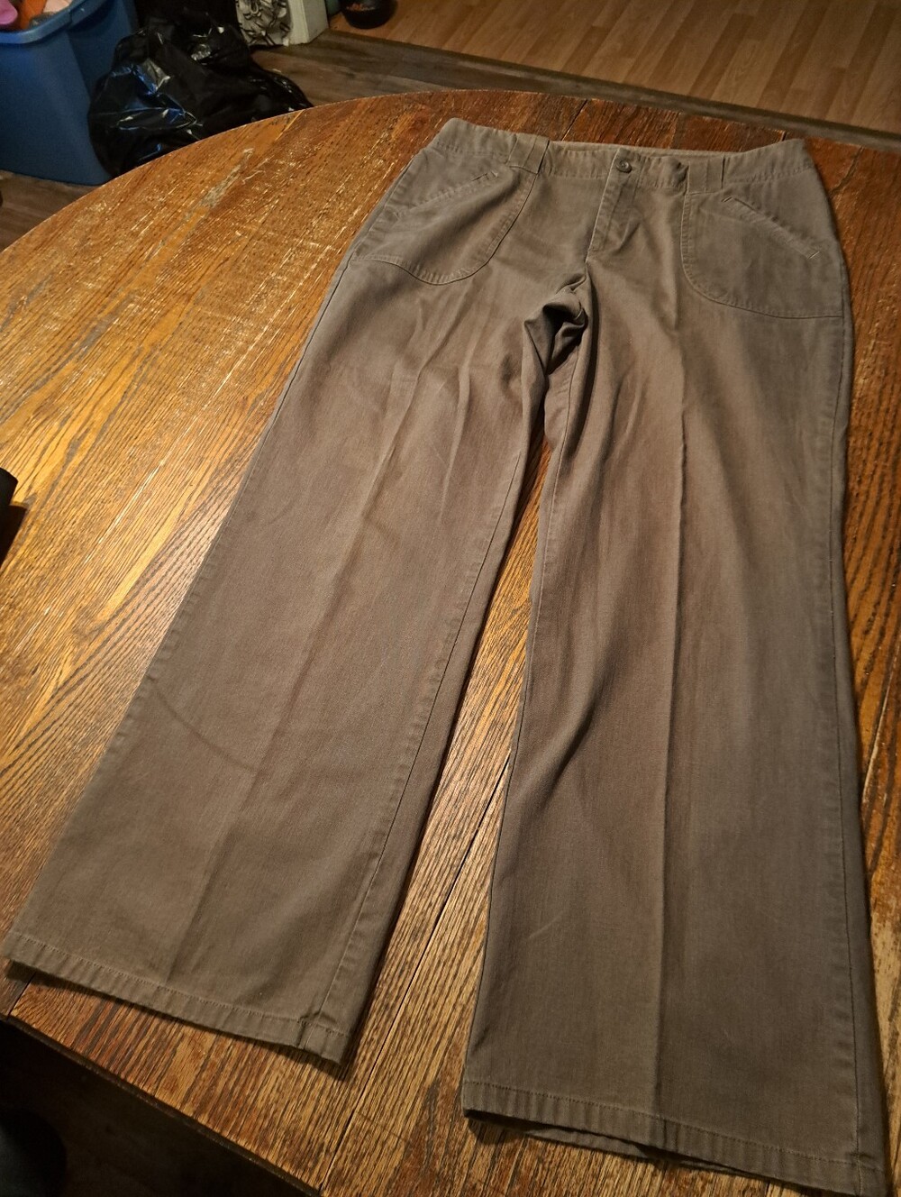 Size 16 Allison Brittney Stretch Brown Casual Pants with Pockets Belt Loops